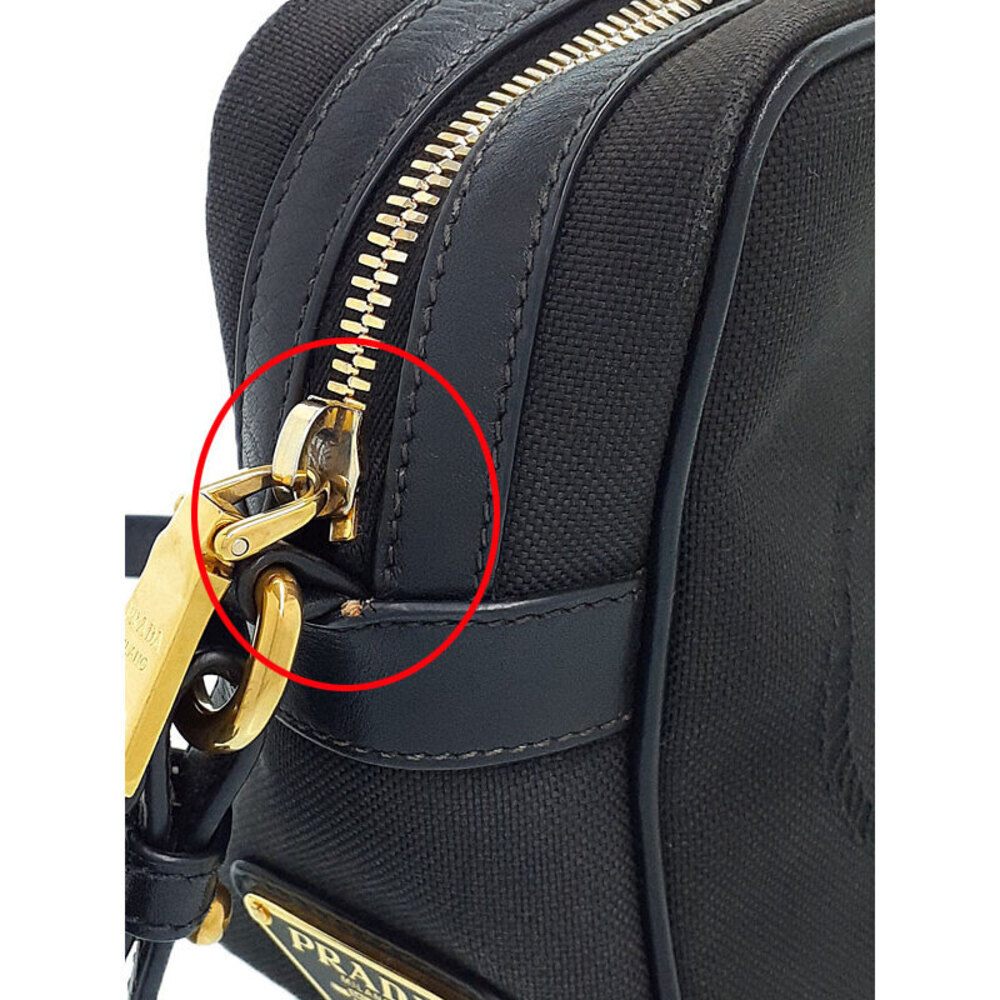 Prada Logo Jacquard Camera Bag black canvas bow - Picture 6 of 9
